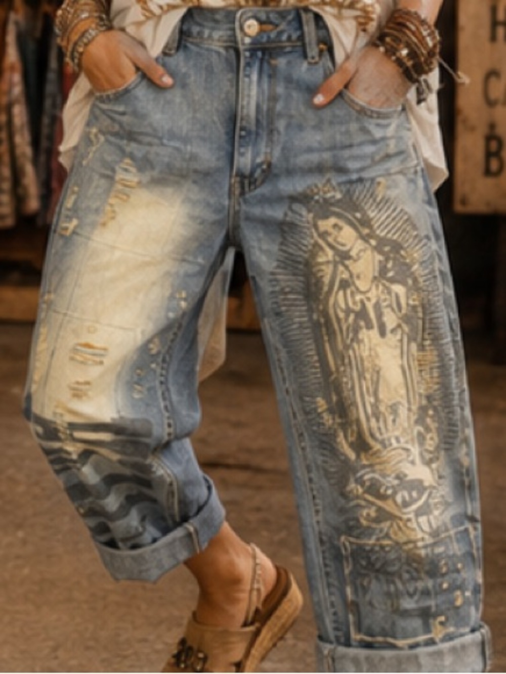 Jaded Gypsy PEACE & LOVE JEANS- FAITH

S/M & L/XL - Picture 2 of 6
